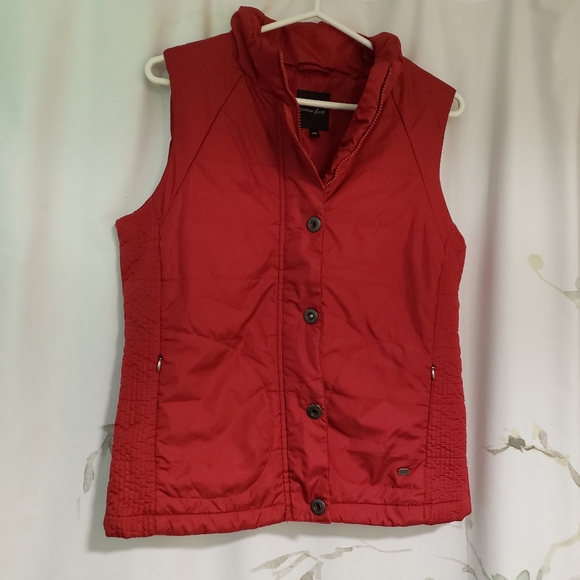 Cotton Ginny Red Puffy Vest - Picture 2 of 4